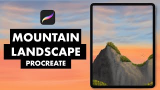Mountain Landscape Painting in Procreate (#Shorts)