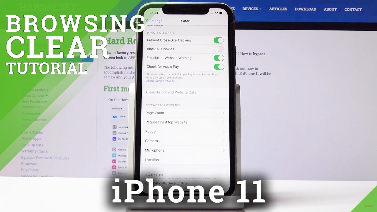 how to reset safari on iphone 11