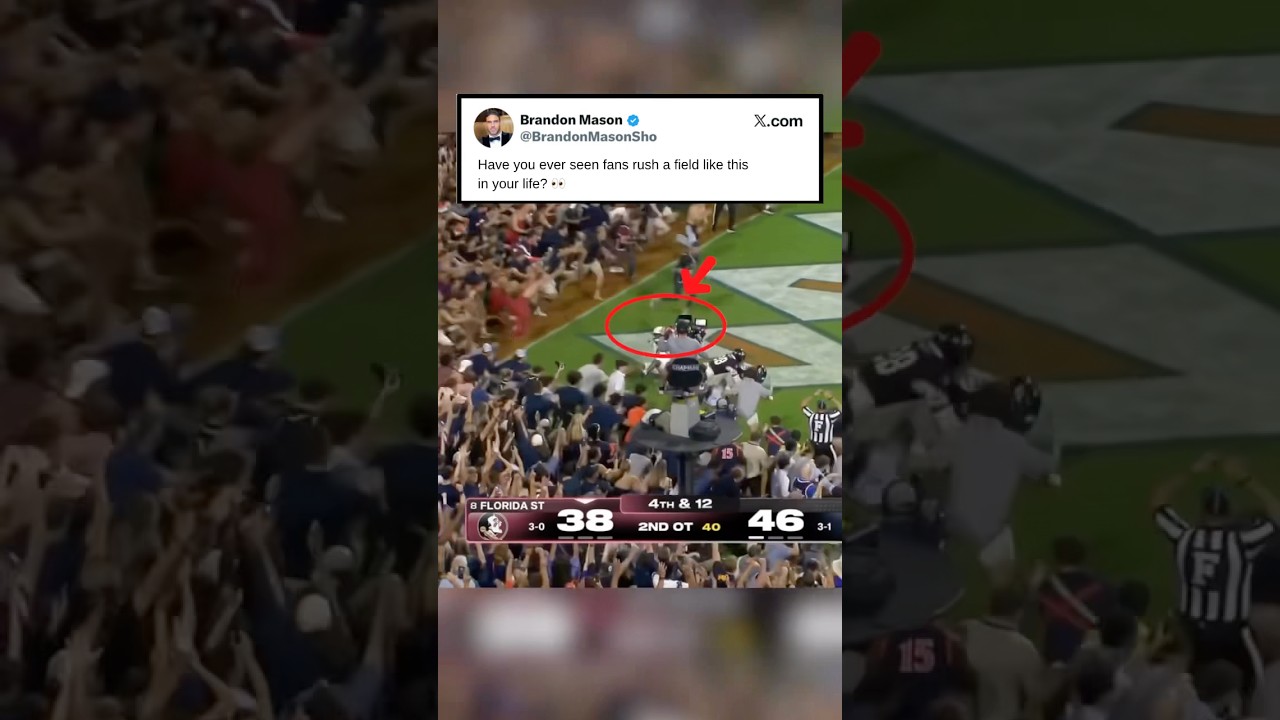 Fans storm the field at Florida State vs Virginia #ncaa #football #fsu #virginia Best all-time?