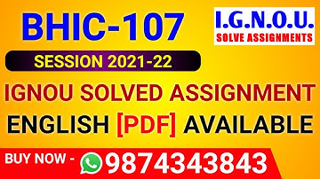 BHIC 107 Solved Assignment 2021-22 in English, BHIC-107 Solved Assignment 2022, BHIC 107 Assignment