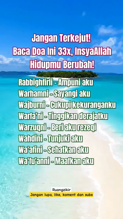 Doa Dahsyat: Rabbighfirli, Warhamni, Wajburni... Baca 33x, MasyaAllah!#DoaMustajab #DoaHarian
