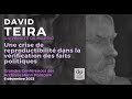 David Teira sur la crise de reproductibilité des faits politiques, Grande conférence Poincaré