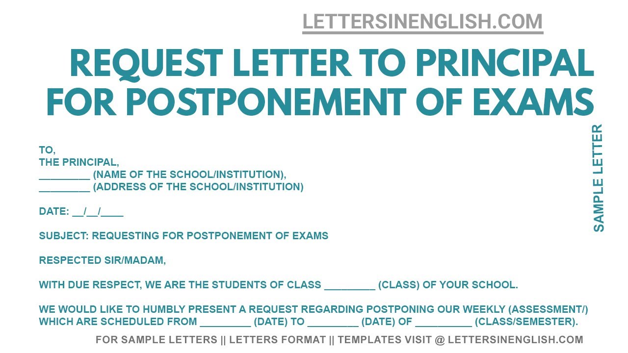 application letter for postpone exam