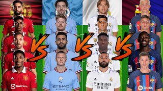 Manchester United VS Manchester City VS Real Madrid VS Barcelona 💥 ULTRA VS 🔥💪