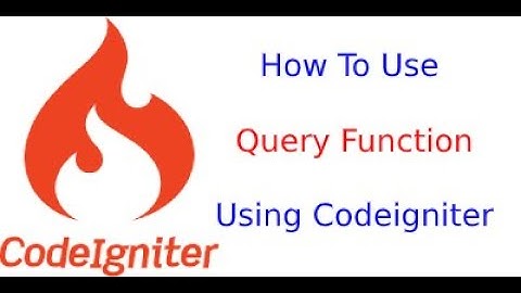 Codeigniter tutorial for beginners in hindi | query function in codeigniter | execute sql query