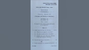 "EDUDSC-101" 2024 #assamuniversitysilchar #questionpaper #fyug #education #2ndbatch #1stsem.