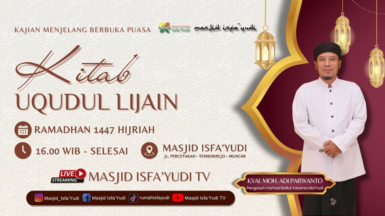 🔴 [ LIVE Day 1 ] Ngaji Kitab Uqudu Lijain Masjid ISFA'YUDI MUNCAR-BANYUWANGI..#pengikut #fyp