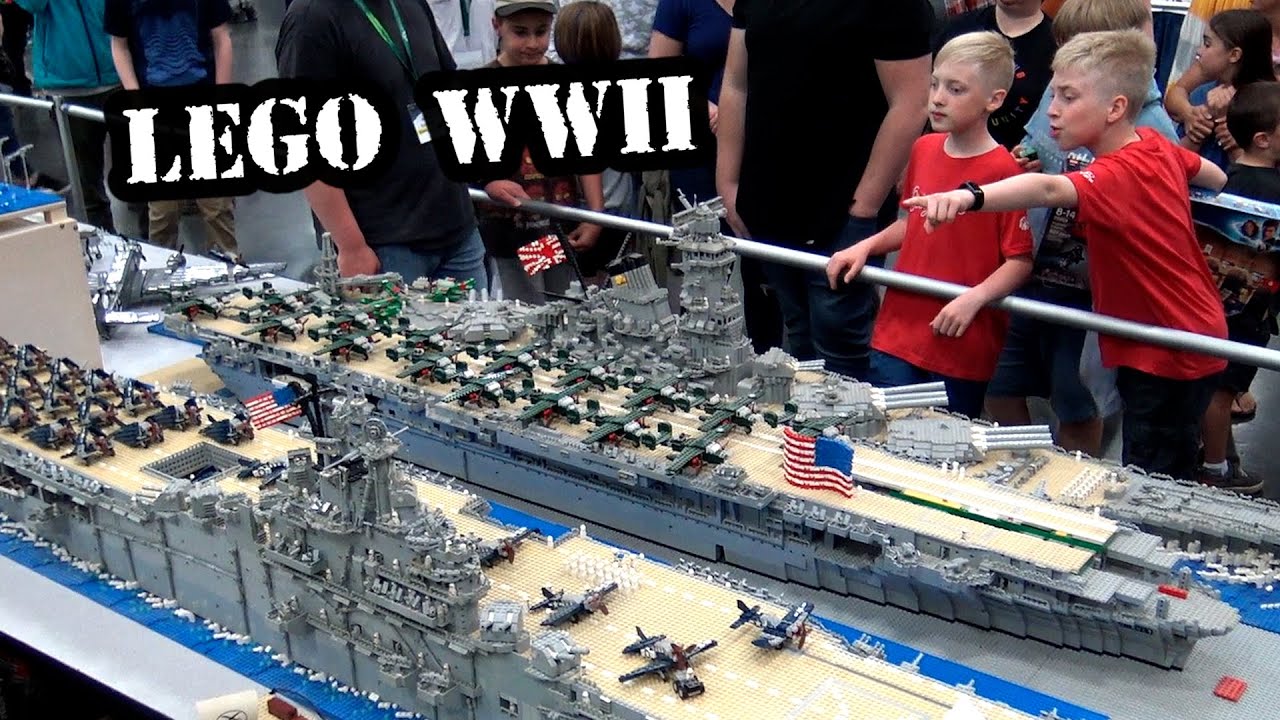 Huge LEGO WWII Ships! Battleship Yamato, USS Hornet, USS Yorktown, Destroyer Yukikaze