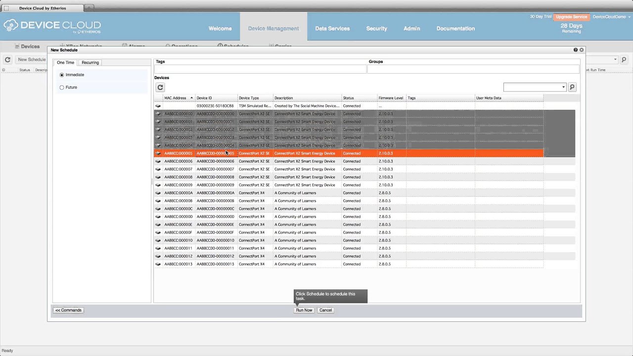 Device Cloud Feature Overview: Scheduled Operations