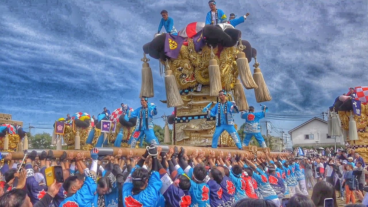 新居浜太鼓祭り2024【国領川河川敷 かきくらべ】太鼓台 自由演技 川東