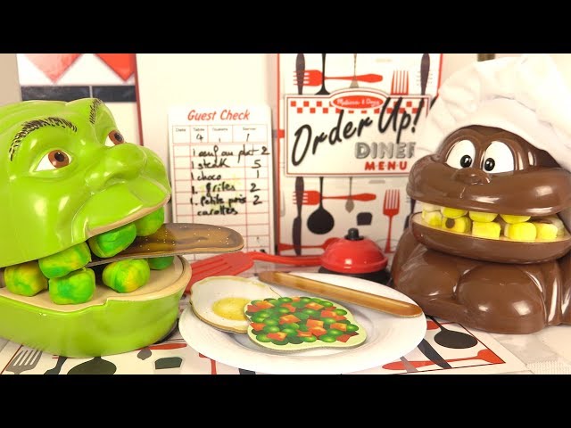 Shrek et le Singe mangent du Popcorn en Pâte à Modeler type Moon Dough 