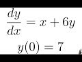 Quation diffrentielle linaire dydx  x  6y y0  7 problme de valeur initiale