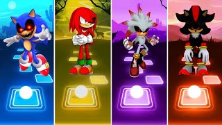 Sonic Exe 🆚 Knuckles Exe 🆚 Silver Sonic Exe 🆚 Shadow Exe || Tiles Hop Gameplay 🎯🎶