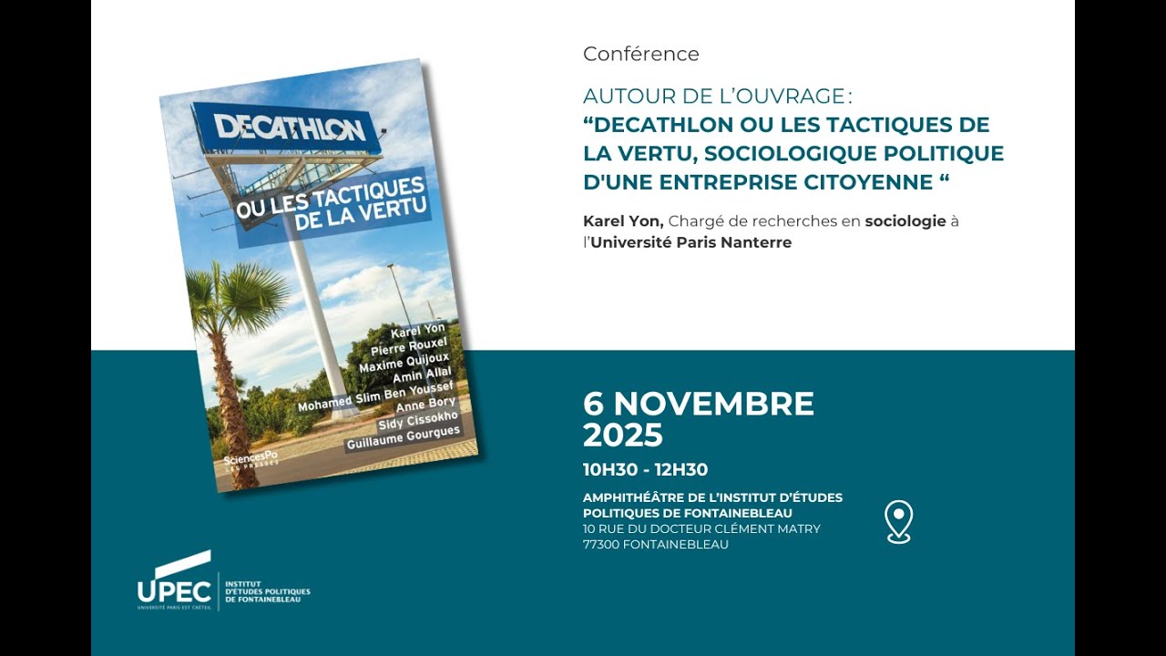 Conférence de l'IEP : Karel Yon "Decathlon ou les tactiques de la vertu"