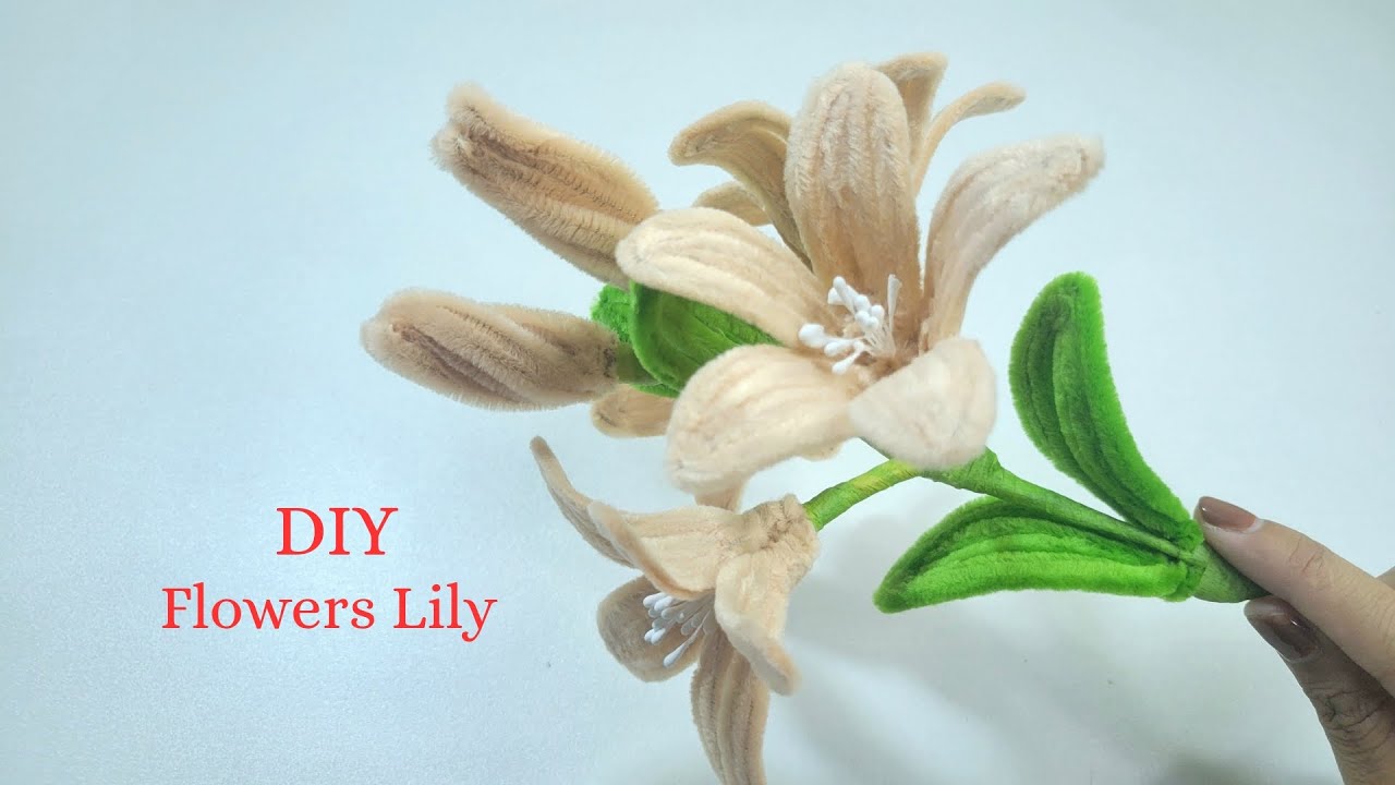 DIY Tutorial Flowers ! Pipe Cleaner Easy to make Flowers Lily | Handmade Pipe Cleaner Lily Bouquets.