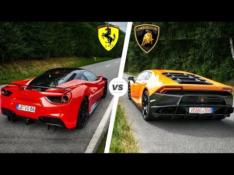 Ferrari 488 GTB vs Lamborghini Huracan SOUND Exhaust POV Drive