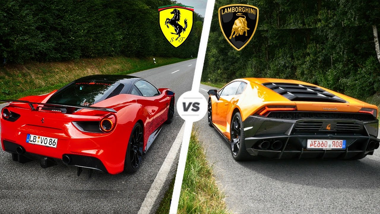 Ferrari 488 GTB vs Lamborghini Huracan SOUND Exhaust POV Drive *Both cars a...