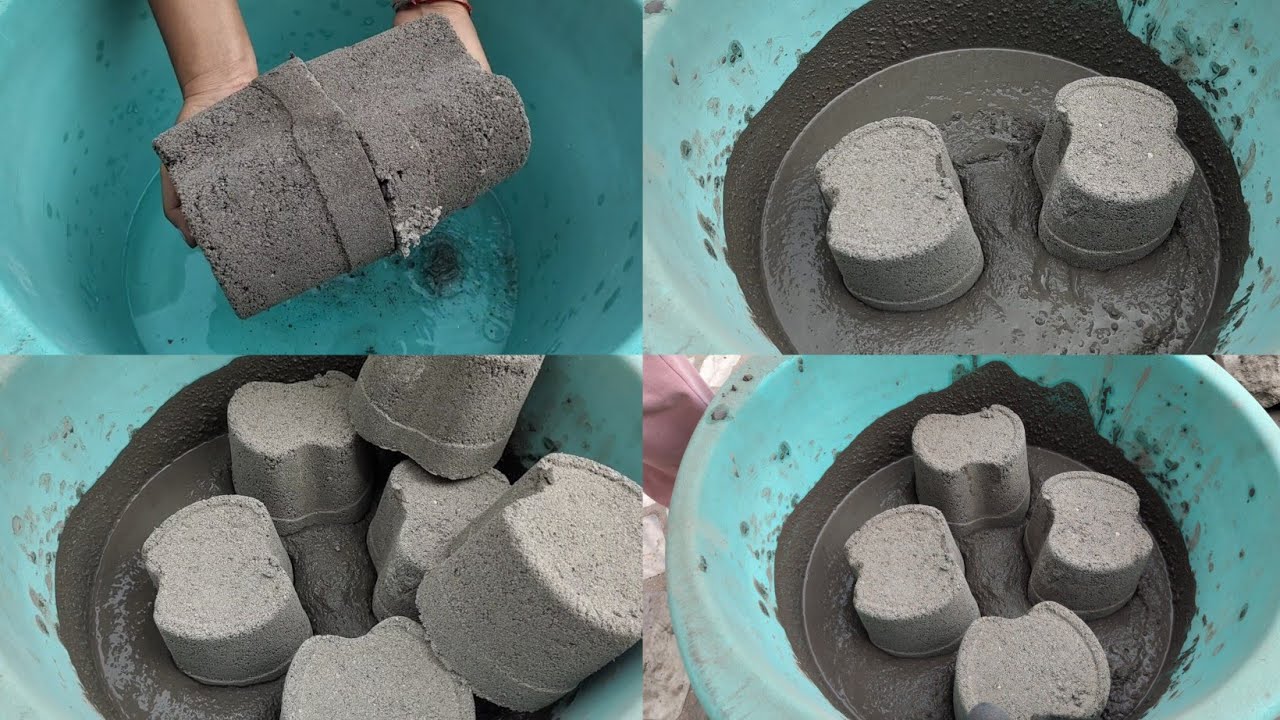 Gritty crunchy crispy sand cement crumbling in water 💦 SA ASMR