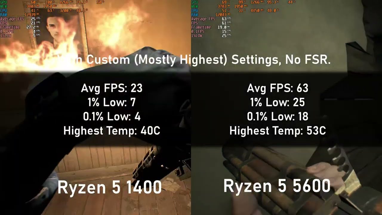 Ryzen 5 1400 VS Ryzen 5 5600 Upgrade Benchmark (Resident evil 7, Control, Minecraft, Fallout 4, TF2)