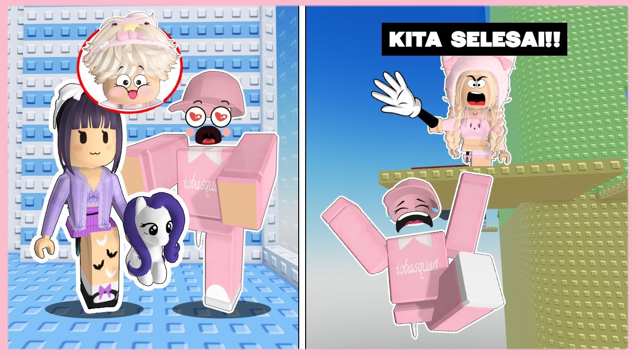 ACIL Prank @tobacraps Jadi Teteh @RozzViona PART 2 Di Tower Wallhop - Roblox Indonesia