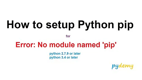 How to Setup Python PiP for errors - No module named 'pip'