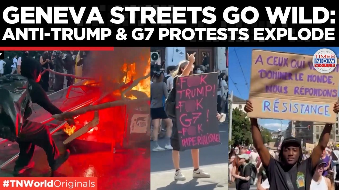 Fk Riot 'Fk Trump! Fk G7!' Geneva Burns As Protesters Clash With Riot Police ...