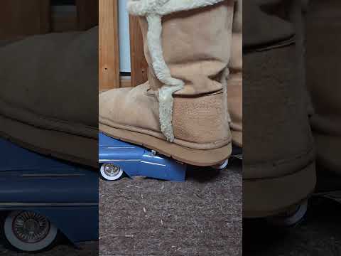 Model car crushed in boots #crushexperiment #modelcarcrush #womensboots #asmrcrush #asmrcrunch