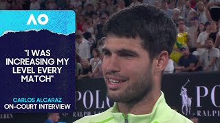 Carlos Alcaraz On-Court Interview Australian Open 2026 Quarterfinal
