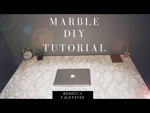 DIY Marble Contact Paper Desk | Cheap & Easy