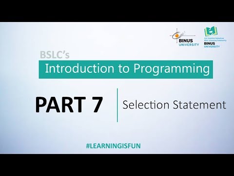 Introduction to Programming - Selection Statement