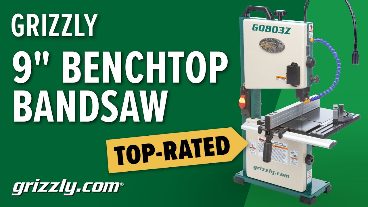 TOP RATED! Grizzly 9" Benchtop Bandsaw with Laser Guide - YouTube