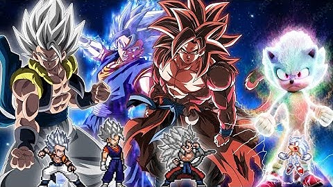 Gogeta TP V3 OP(AF) & Vegito OP & Xeno Goku V2 OP VS Sonic Chaos V4 JVL OP(AF) in Jump Force Mugen