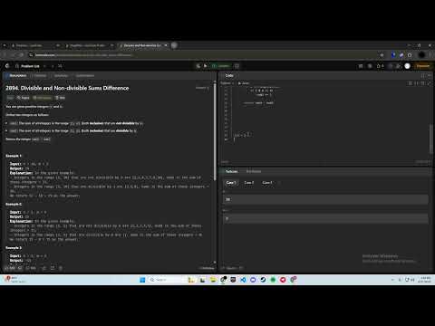 2894  LeetCode Divisible and Non divisible Sums Difference (Python)