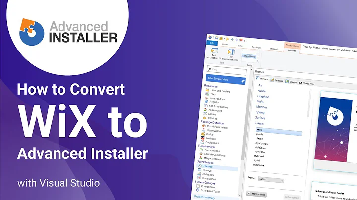 How to convert a WiX Toolset project to Advanced Installer, from Visual Studio