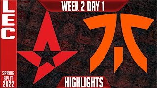 AST vs FNC Highlights | LEC Spring 2022 W2D1 | Astralis vs Fnatic