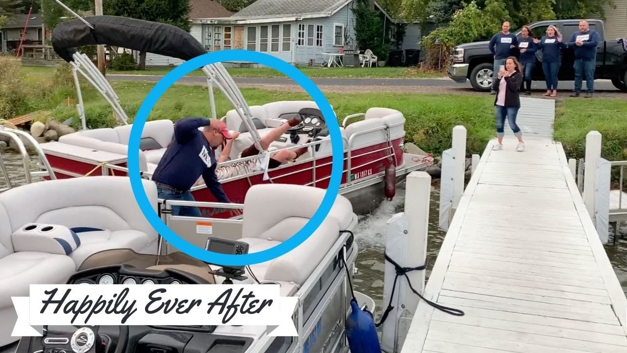 Boat Crashes And Man Thrown Into Water During Proposal Fail
