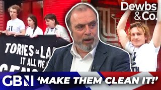 'Looks a bit of a pillock!' 'Make THEM clean it' | Pro-Palestine activists spray Labour's HQ... red.