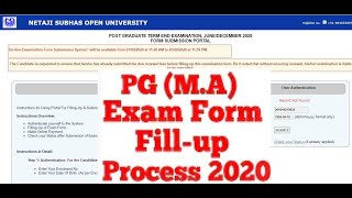 PG Exam Form Fill Up Process Step By Step| NSOU PG Exam Form Fill Up IPG(MA)Online Exam Form Fill Up