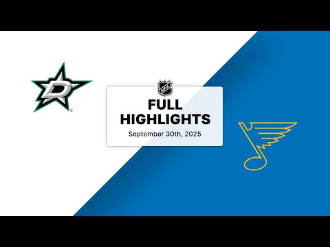NHL Preseason Highlights | Stars vs. Blues | September 30, 2025
