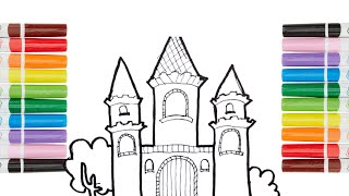 How To Draw A Castle | Drawing And Coloring A Castle |  Drawings For Kids