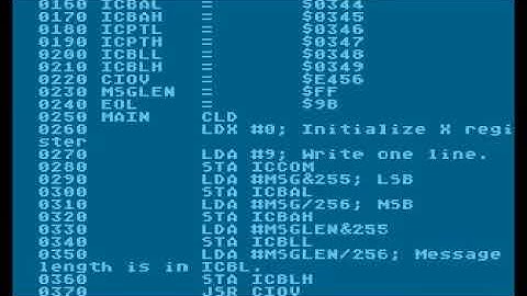 Hello World on 8-bit Atari Assembler