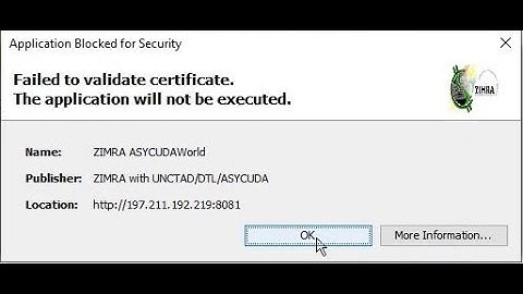 How to fix Failed to validate certificate, Cannot run Application.