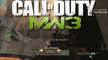 MW3 Got Him! Hardhat Perfect Throwing Knife Spot!