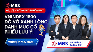 Chứng khoán hôm nay | Sáng 11/12 | VNINDEX 1800 - ĐỎ VỎ XANH LÒNG, DANH MỤC CỔ PHIẾU LƯU Ý