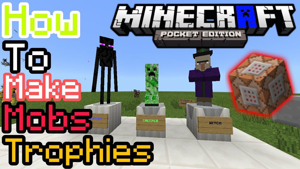 Trophy In Minecraft HOW TO MAKE MOBS TROPHIES MCPE | Minecraft PE - YouTube