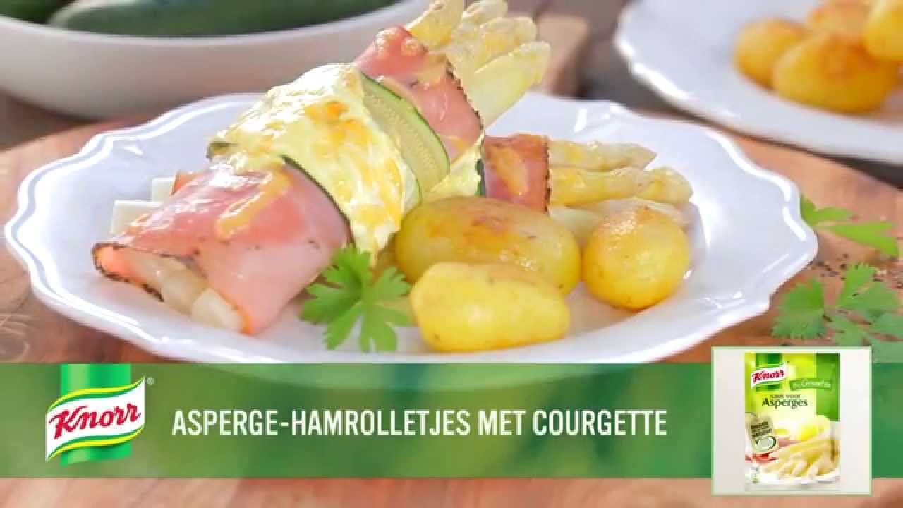 Knorr recept Aspergehamrolletjes met courgette YouTube