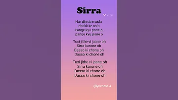 Sirra Lyrics Lyrics Gururandhawa Kiranbajwa Shortsfeed Sirra Lyrics Newpunjabisong 