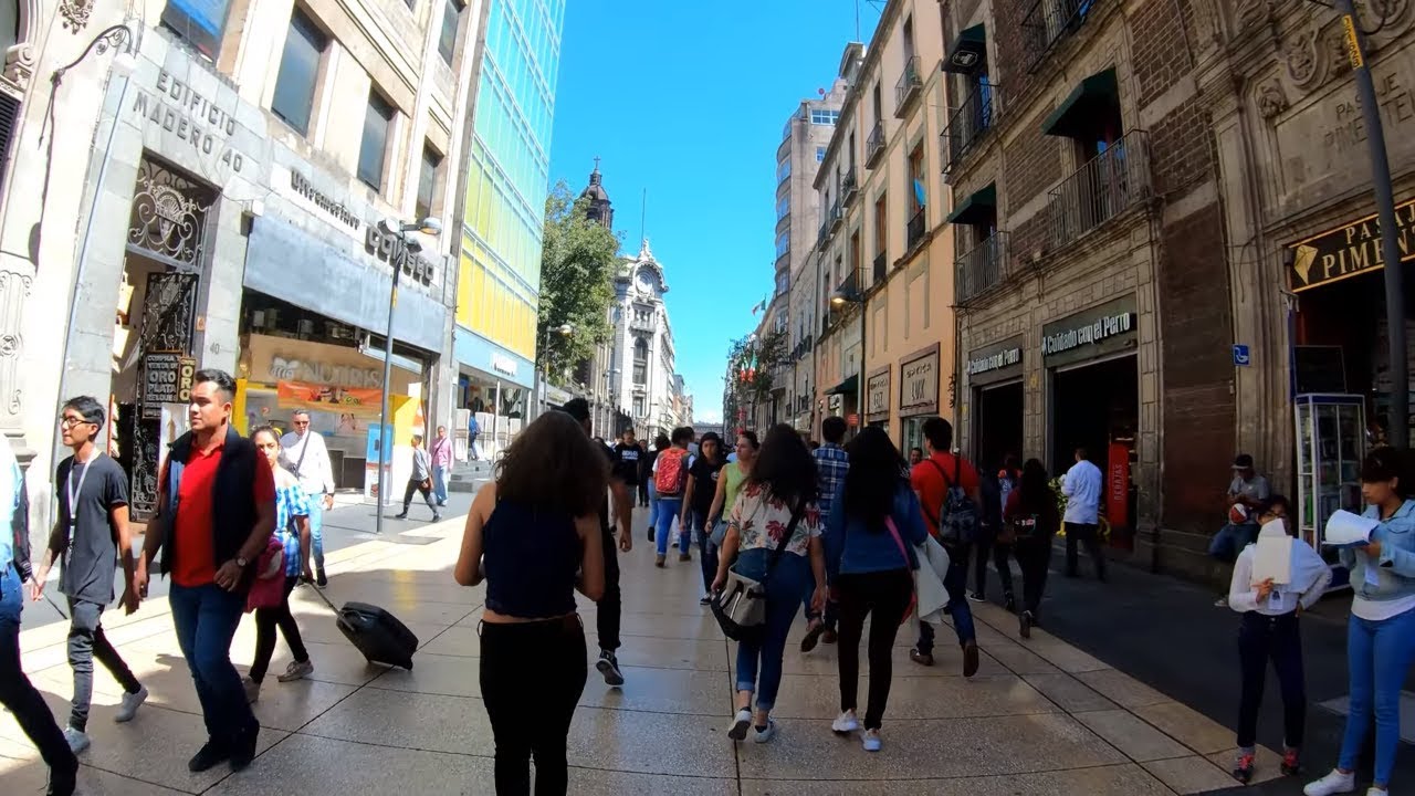 ⁴ᴷ⁶⁰ Walking Mexico City CDMX : Av Francisco Madero from Bellas Artes to Catedral Metropolitana