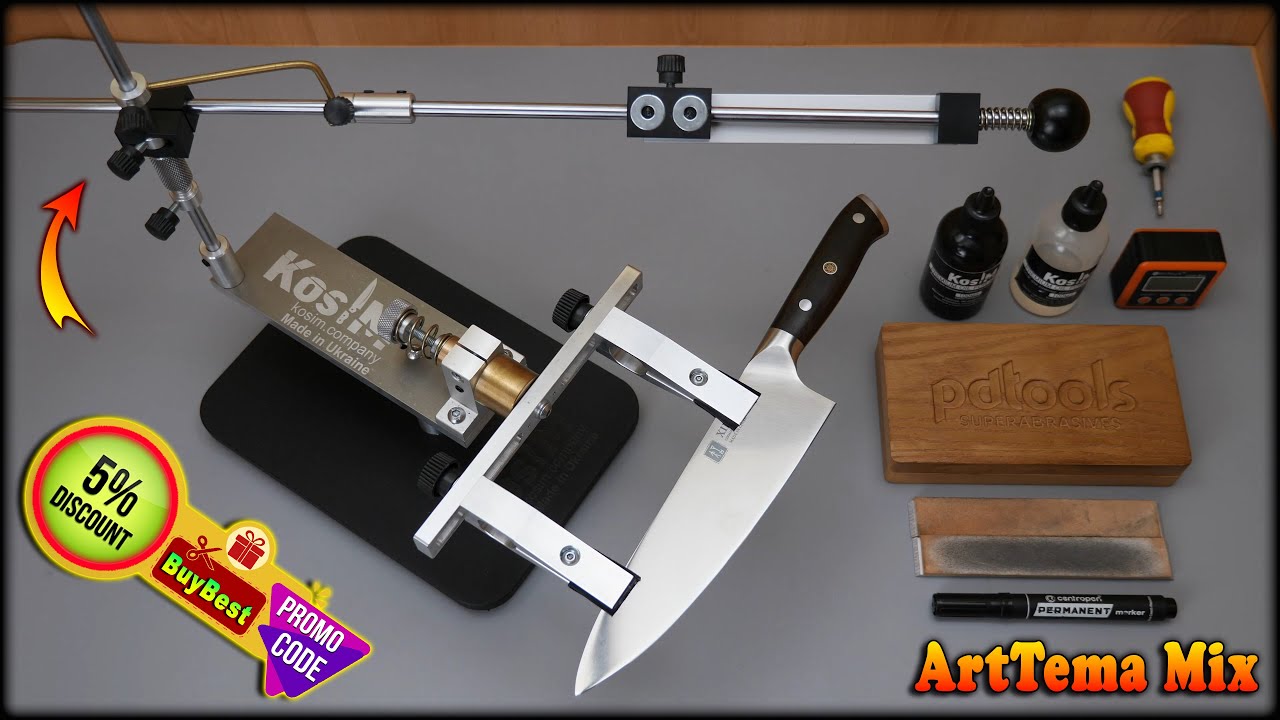 How to sharpen a chef knife on a sharpening system KosiM + CBN