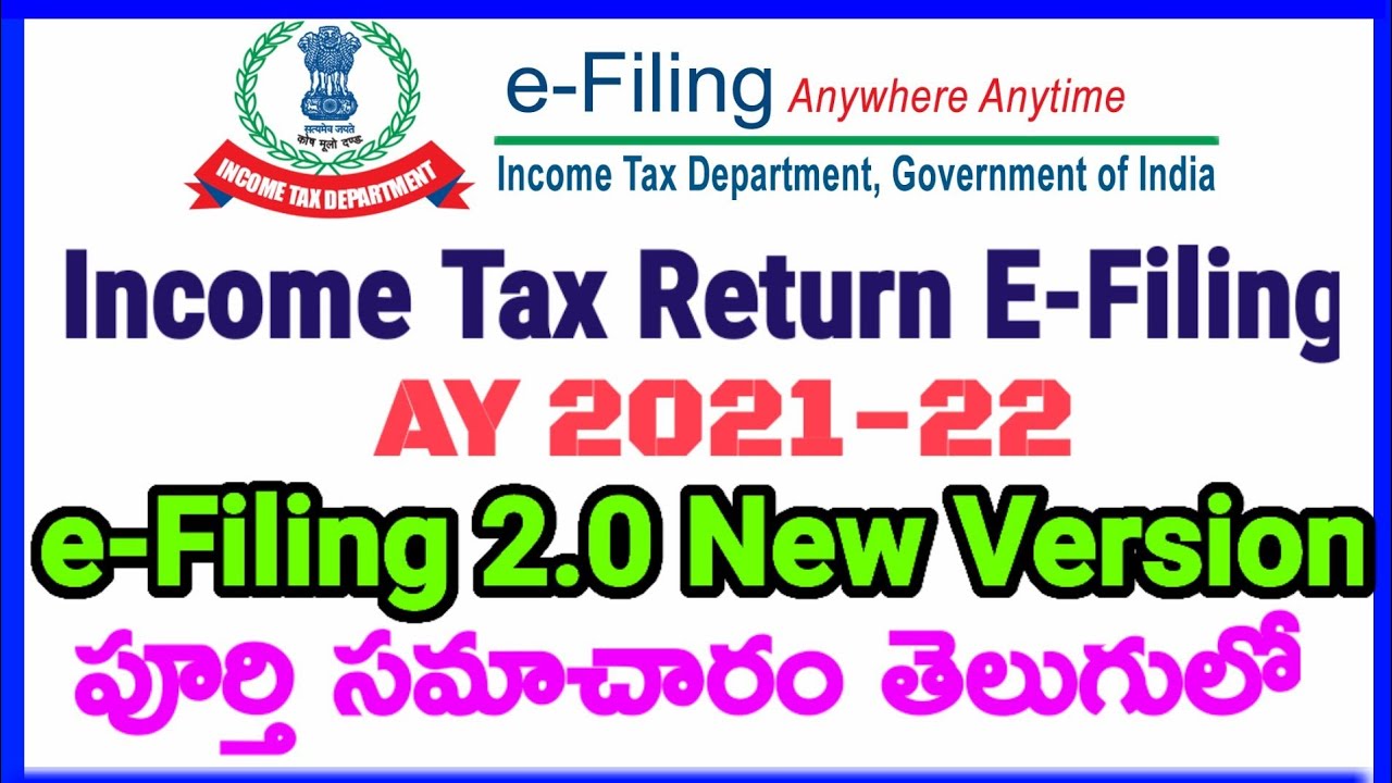 HOW TO FILE INCOME TAX RETURN AY 2021 22 E FILING IN TELUGU YouTube